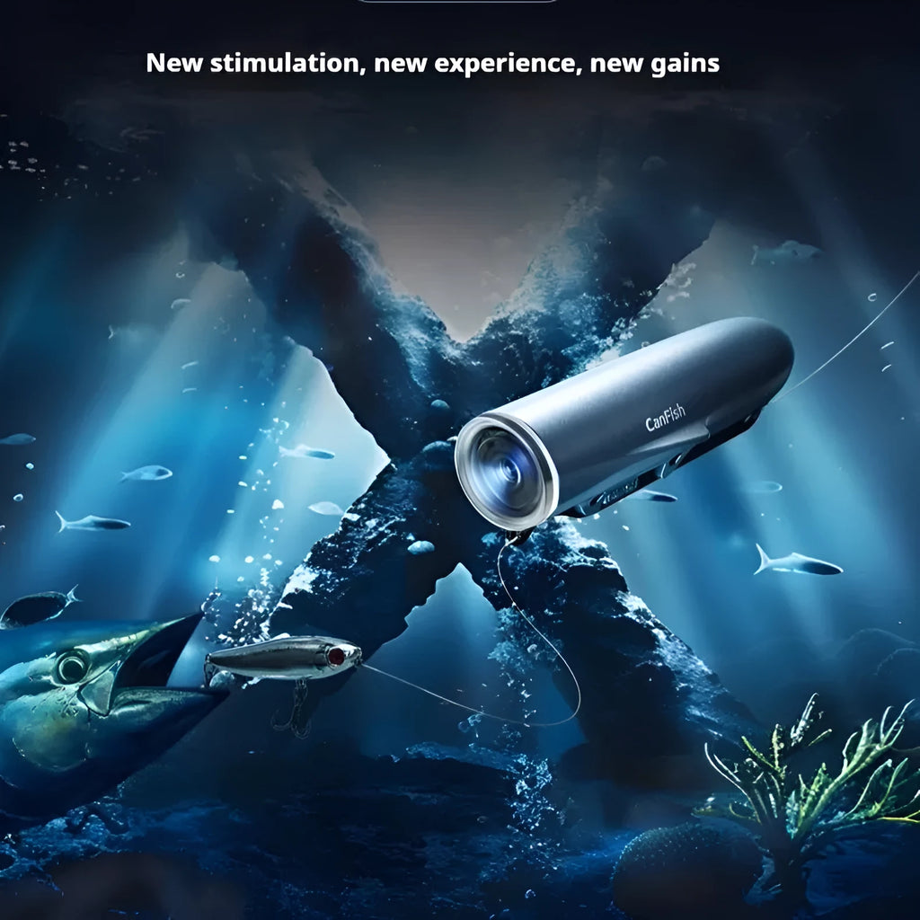 Wireless underwater fish detection camera with 160 degree wide angle view and 16GB recording capacity
