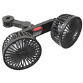 Black car USB rear pillow single head fan with adjustable head on PP base