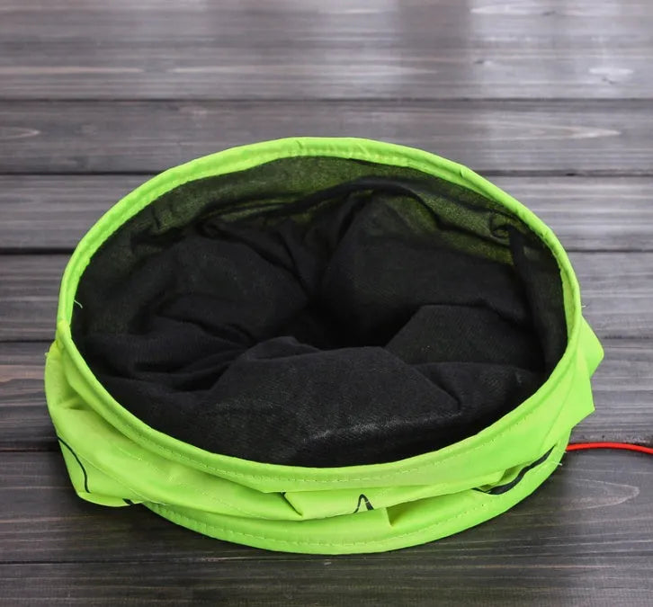 Cat toy tunnel with printed design, 25 cm diameter, 51 cm length, foldable for storage