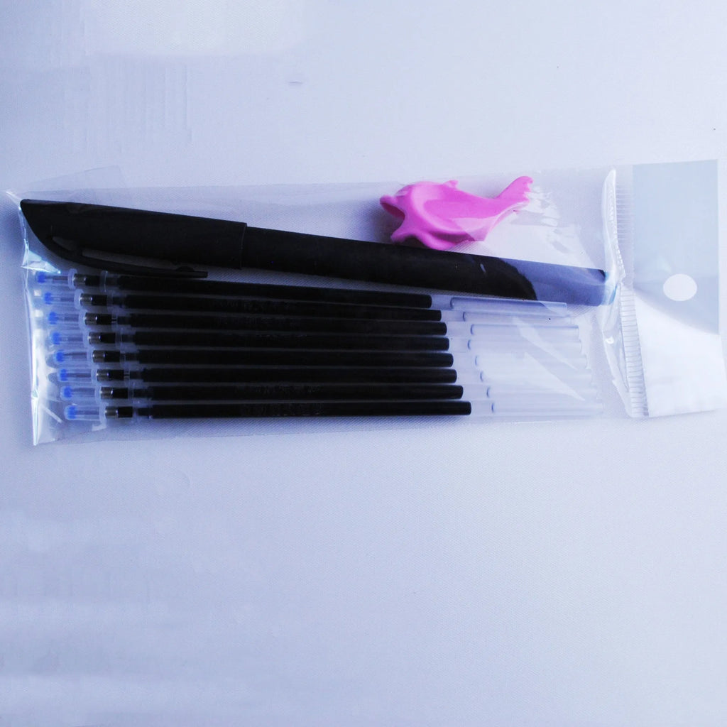 Automatic fading ink pen set with 0.5mm tip and blue refills