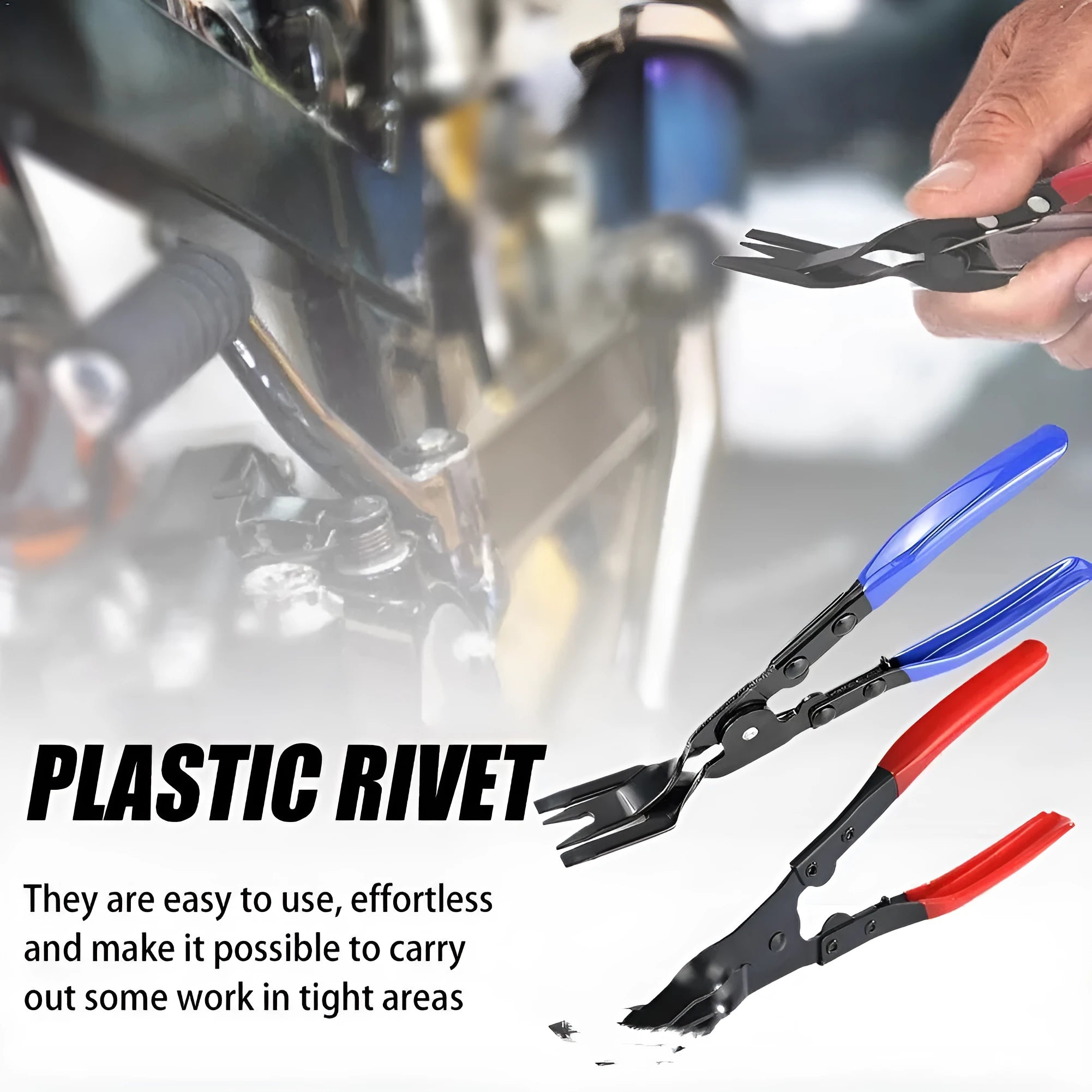 Blue car trim removal pliers with 240mm forged steel construction for interior clip and panel disassembly