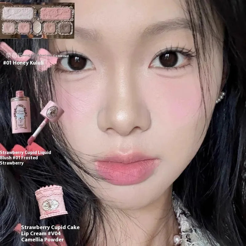 Strawberry Cupid series liquid blush in six shades for a natural cheek colour.