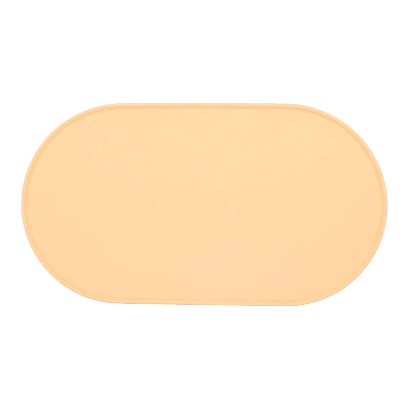Silicone waterproof cat feeding placemat in green colour showing size dimensions