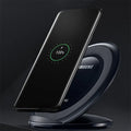 Black and white Qi wireless fast charging pad for Samsung Galaxy Note Edge with LED indicator.
