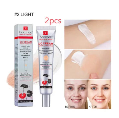 Erborian CC Cream tube in dark and light shades for colour-correcting, moisturising makeup.