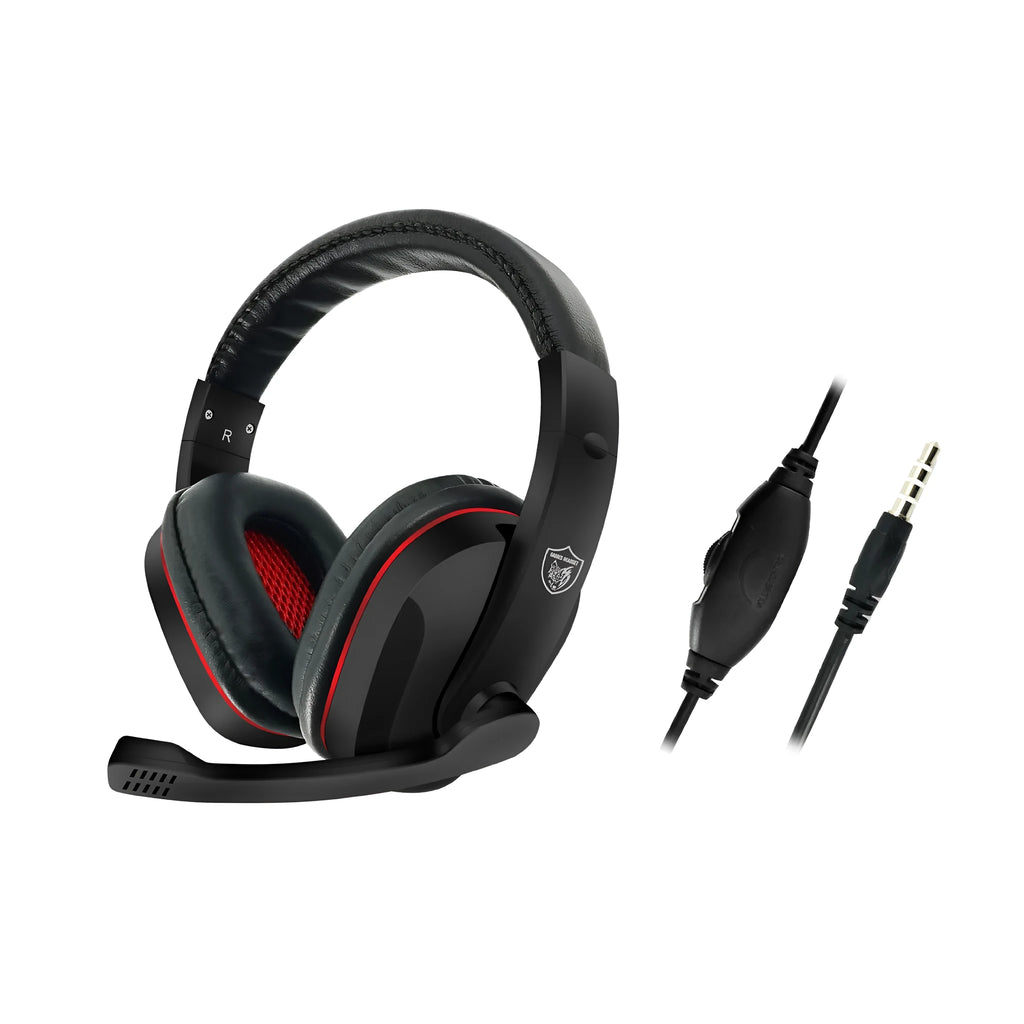 Black wired over-ear gaming headset with 40mm speakers and 1.2 metre cable