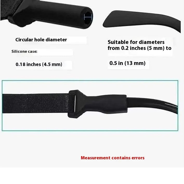 Black adjustable glasses cord with silicone earpiece ends for anti-slip spectacle retention
