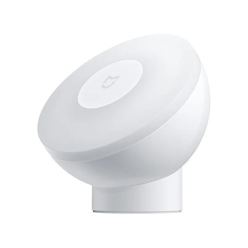 White modern bedside table lamp with human body induction sensor and Bluetooth connectivity