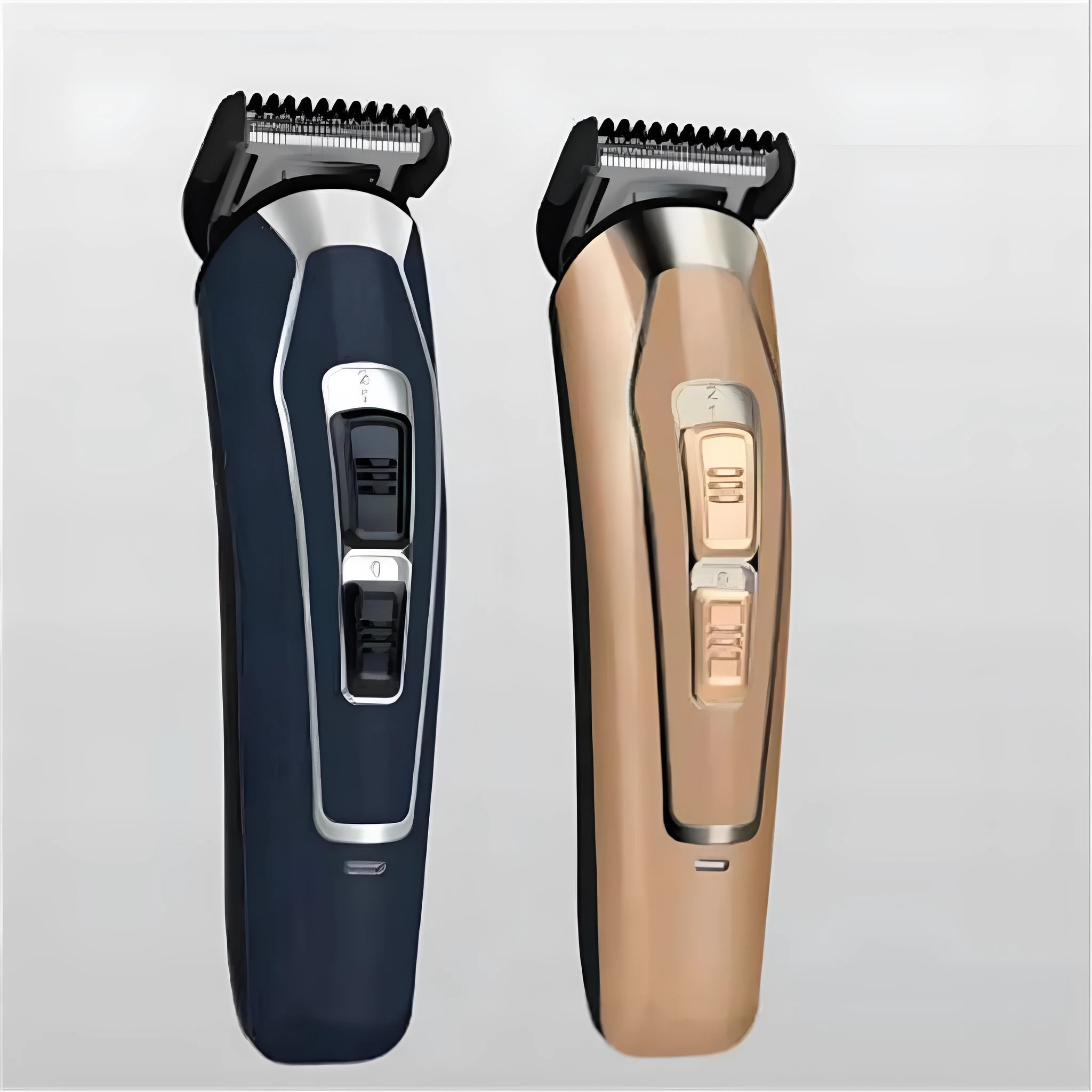 Dark blue rechargeable electric hair clipper with stainless steel blades