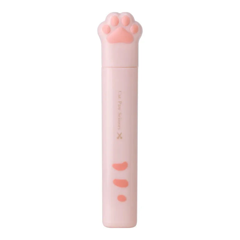Cat paw mini folding safety scissors with stainless steel blades in four colour options
