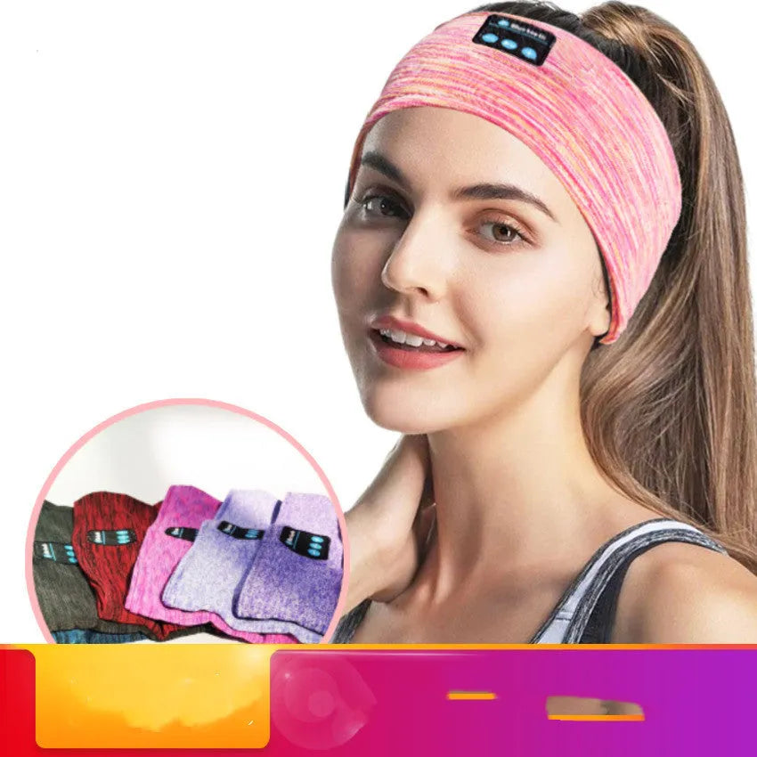 Pink wireless eye mask Bluetooth headset headband with stereo audio for hands-free calls