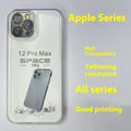 Transparent silicone phone case with all-inclusive lens coverage for iPhone, showing camera cutout protection