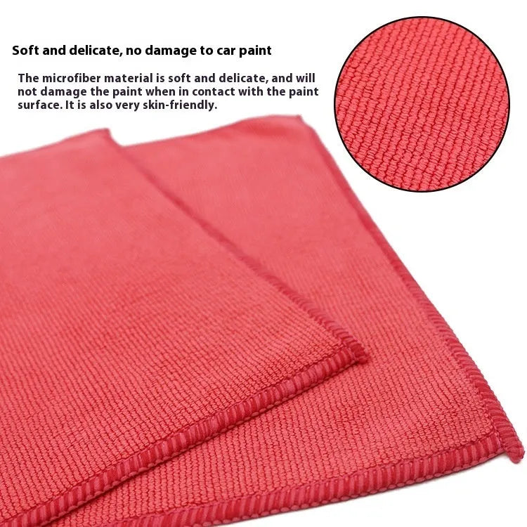 Red car cleaning cloth with microfibre and volcanic mud 30x30cm