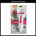 Photo colour cake batter scoop with push lever, 19.5cm ABS TPE construction, standing on leg rests