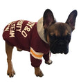 Pet fleece sweater in red with cotton-polyester blend, available in multiple sizes from XS to FB