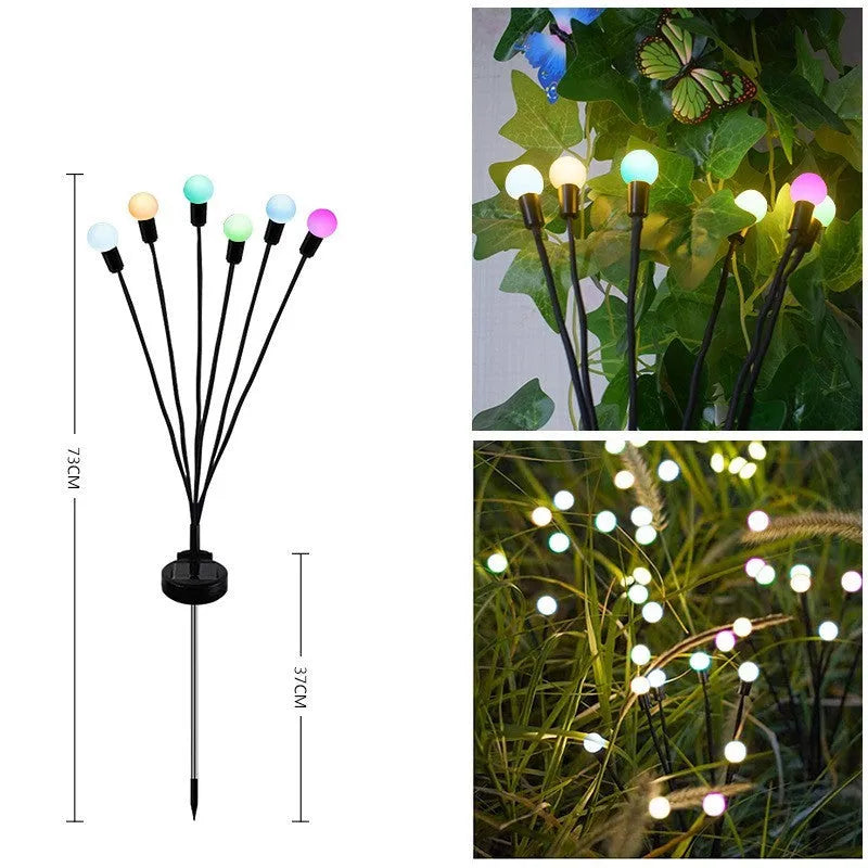 Solar-powered LED ground lamp with stainless steel spike for garden pathway lighting
