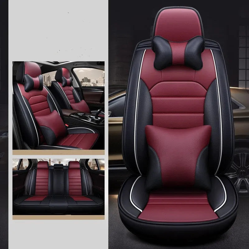 Universal all season car seat cushion in black deluxe edition with polyester cover and cotton filler
