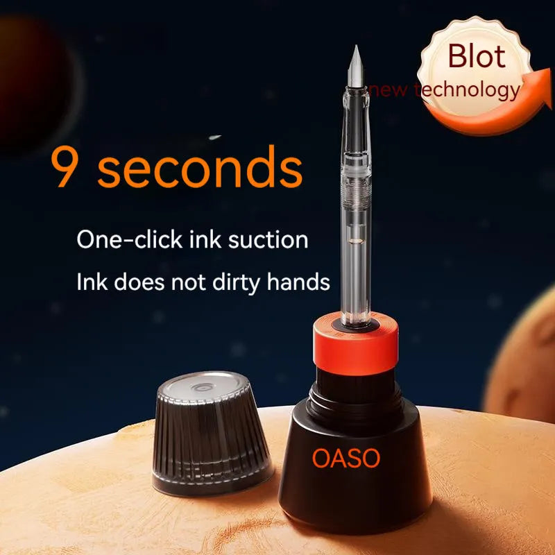 Student automatic suction pen set with 0.5mm and 0.38mm pen head options and separate ink feeder
