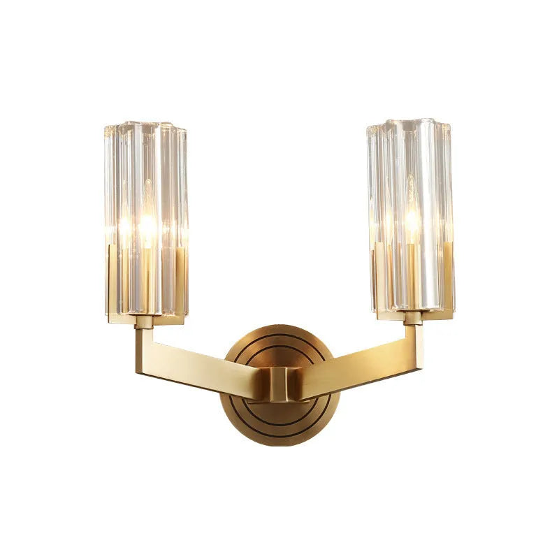 Copper wall lamp with adjustable head design for bedside lighting in Nordic minimalist style