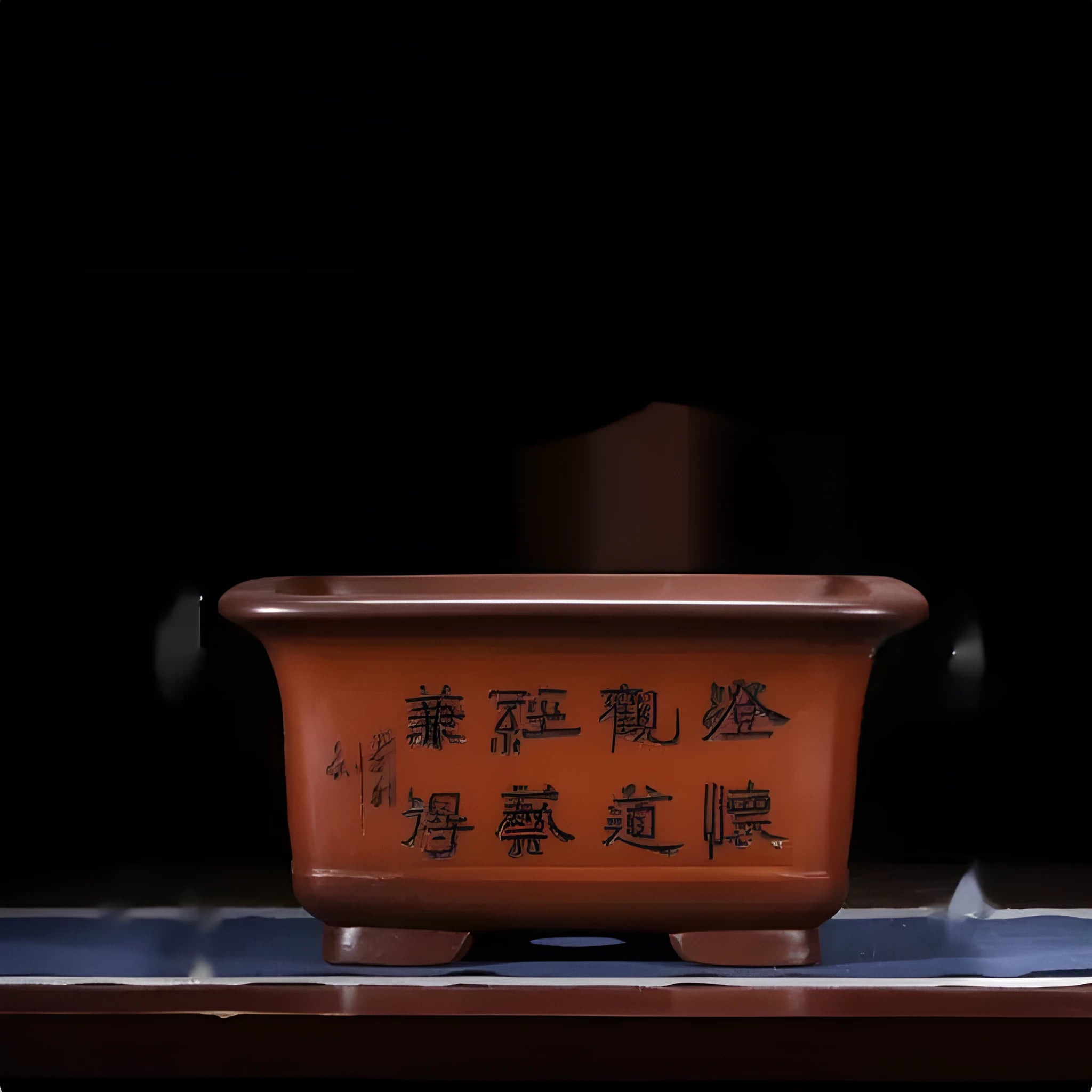 Extra large Chinese style purple clay flower pot for indoor plants on floor or tabletop