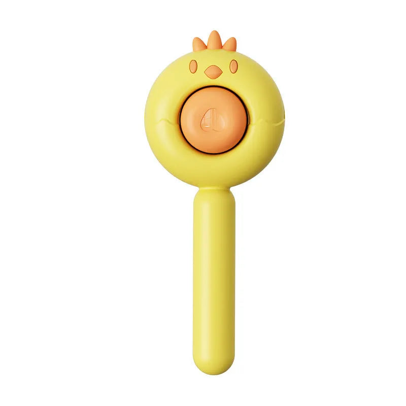 Pet grooming brush with self-cleaning feature and stainless steel bristles for cats and dogs