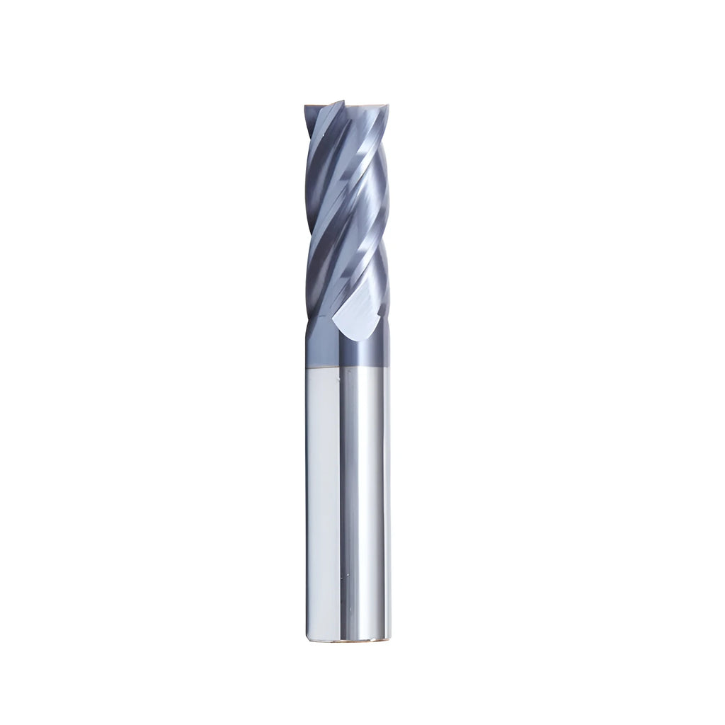 Carbide milling cutter with spiral cutting edge and straight shank for metalworking