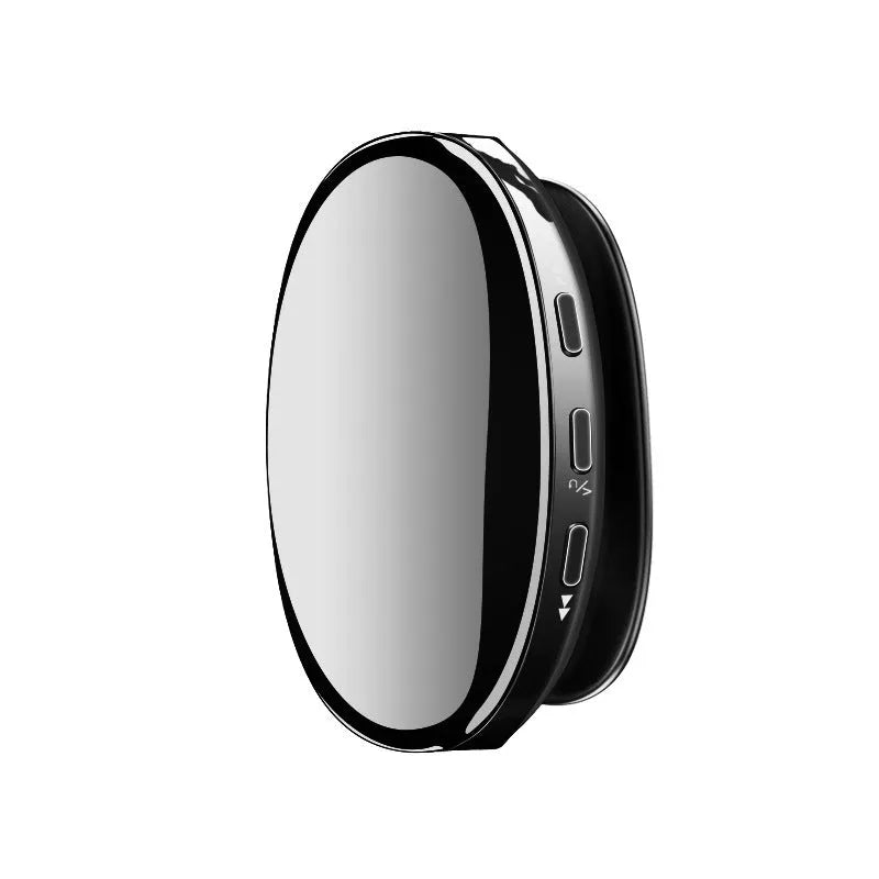 Blue Bluetooth MP4 music player with OLED screen showing track information.