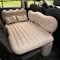 Inflatable car bed with split design, thickened high-density flocking fabric, in black colour