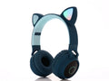Cartoon cat ears wireless Bluetooth gaming headset in pink colour with bilateral stereo speakers