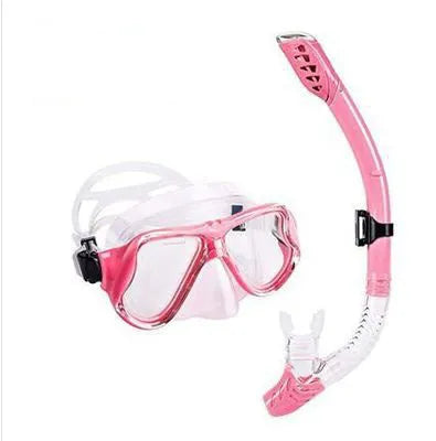 Anti-fog diving goggles with PC frame and adjustable silicone strap in blue colour