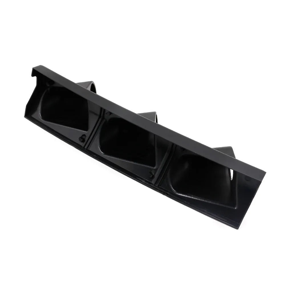 Black universal three-hole 52mm instrument stand for right-hand drive car dashboard mounting.