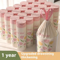 Pink drawstring garbage bags with argy wormwood for mosquito repellent, size 44cm by 48cm