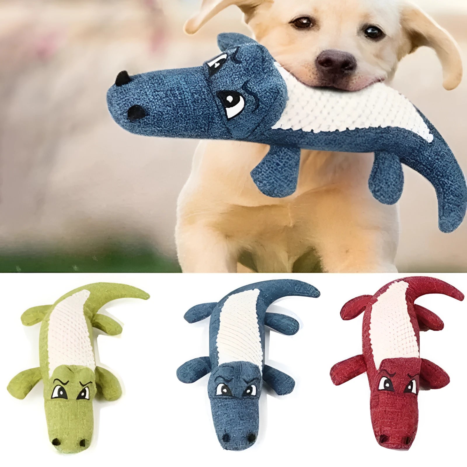 Corn grid pattern plush toy for pets in blue colour with textured surface for teeth cleaning