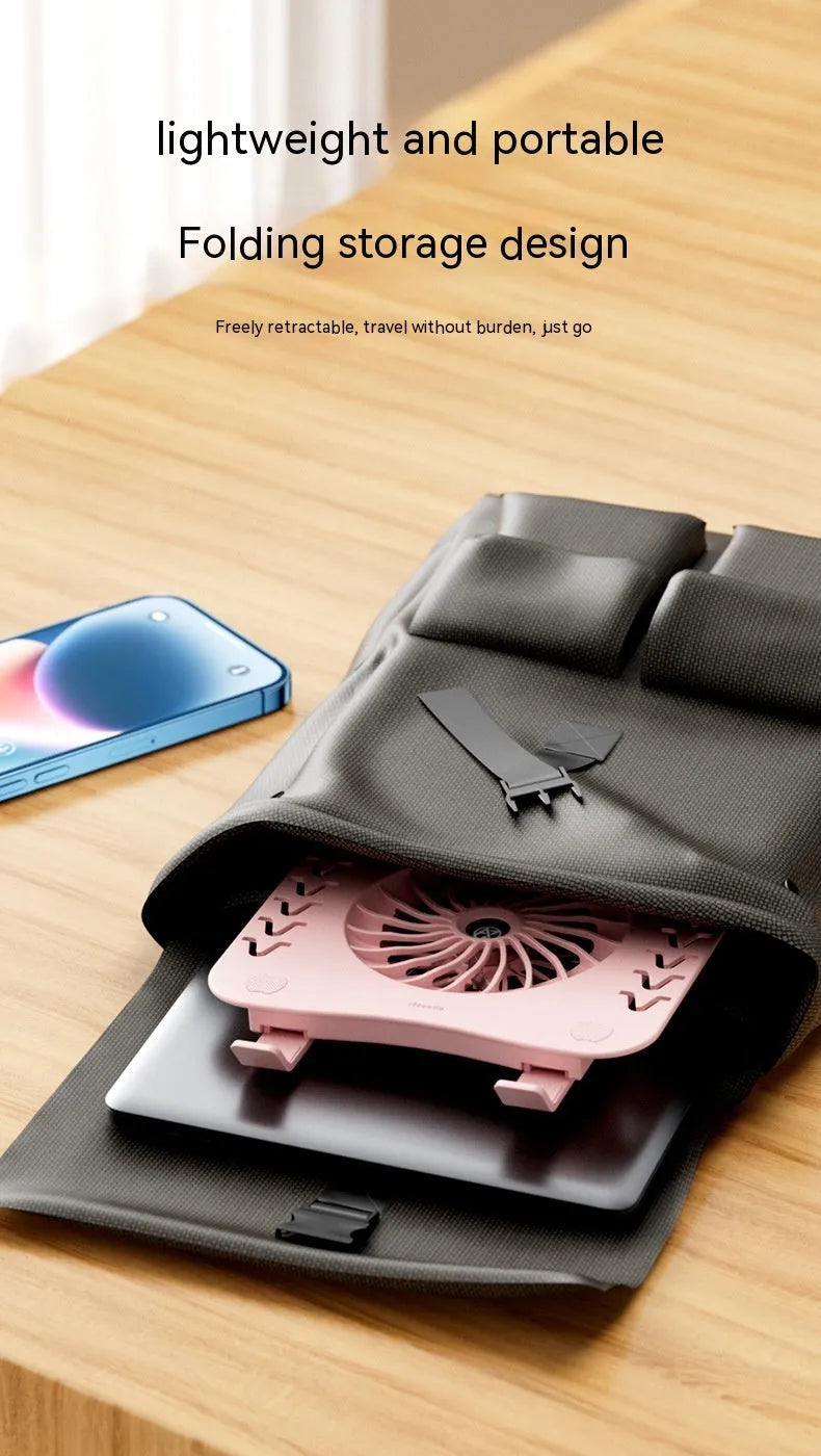 Portable folding notebook radiator in grey, 250x220mm, with USB cable