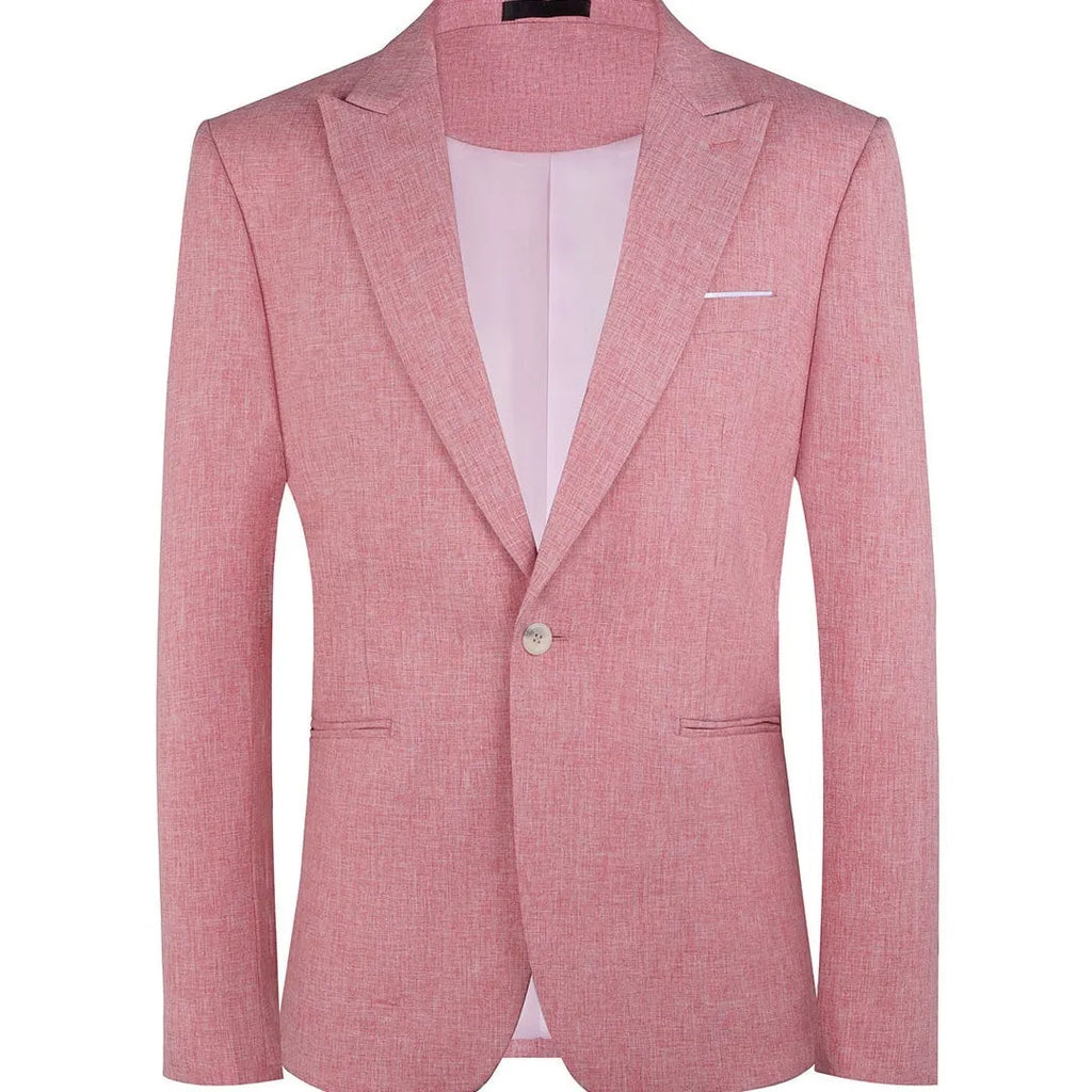 Men's light blue casual Western-style two-piece suit jacket and trousers for spring summer wear