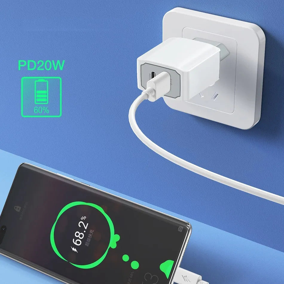 White European standard phone fast charger set with USB interface and fireproof ABS PC construction
