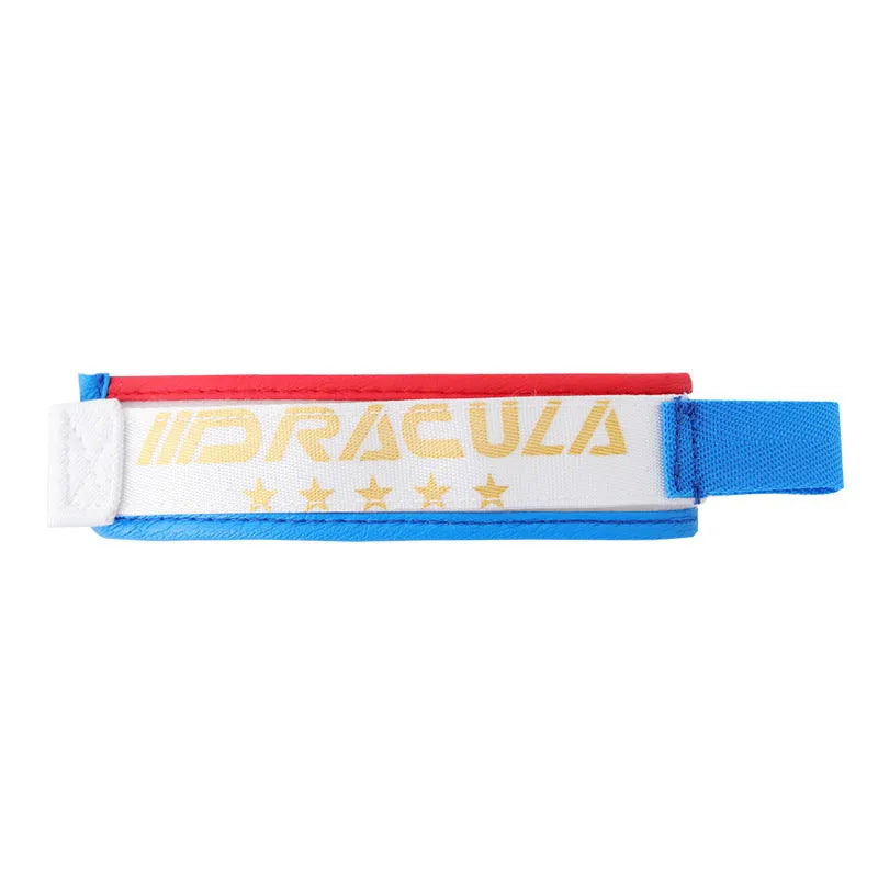 Pair of lace-up cloth boxing bandages with variable velcro closure, free size, in white and blue colour