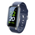 Call Bracelet smart fitness tracker on a wrist showing heart rate data, available in black, blue, and coffee colours.