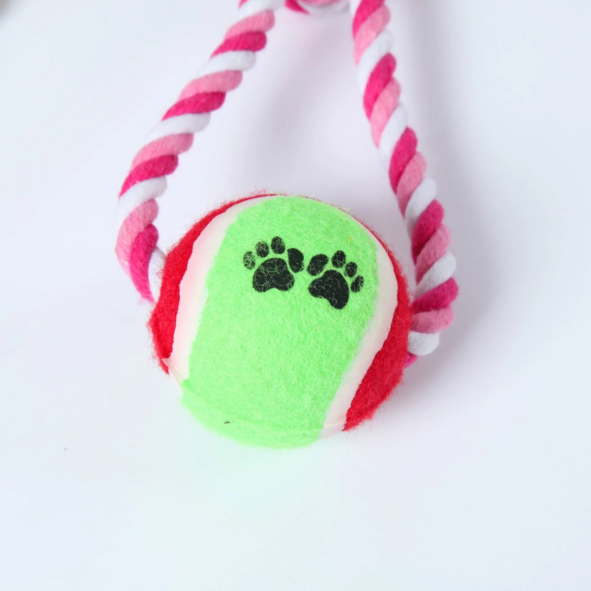 38cm braided cotton string dog rope toy in red and white colours for medium to large breeds