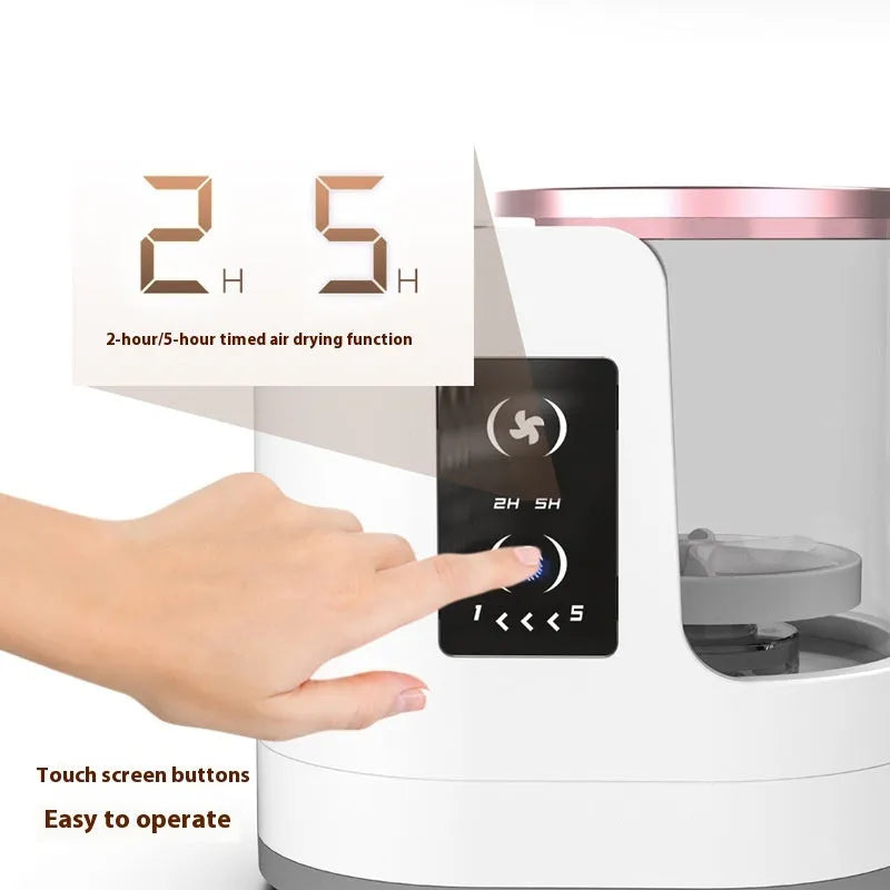Electric makeup brush cleaner with drying chamber, 192x122x173mm, ABS PC TPE construction, EU plug variant