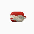 Red Chinese style cloud hard plastic protective cover for Apple AirPods case on white background
