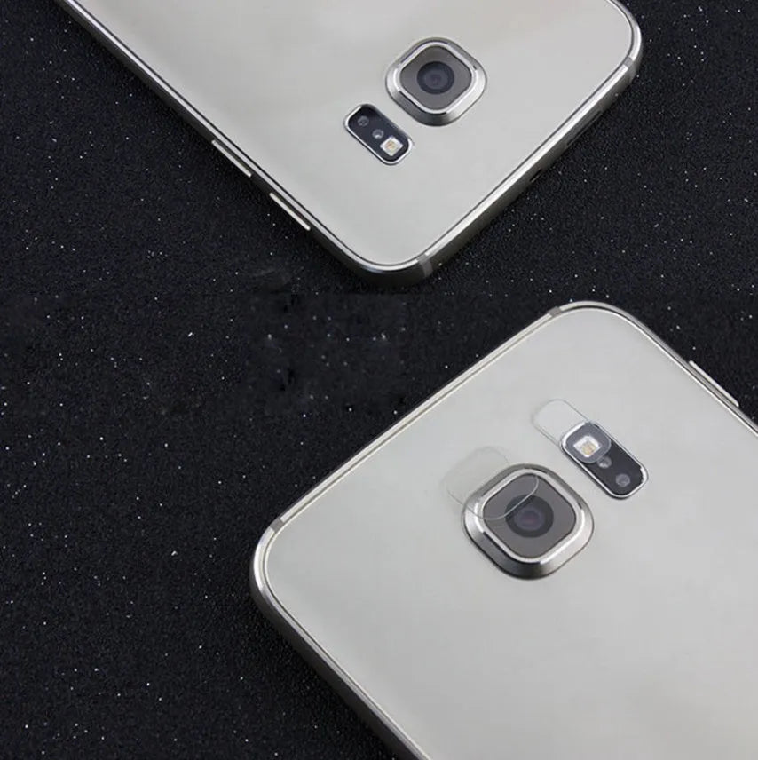 Samsung Galaxy S7 Edge and S8 tempered glass rear camera lens protective film with flash cover.