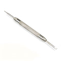 Stainless steel spring bar remover tool with dual tips, 8.5cm long, for watch band repair