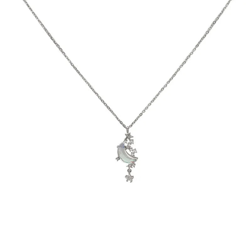 Moon Splash Star River copper necklace for women with blue or white colour star pendant and tassel detail on adjustable chain