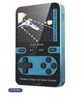 Magnetic power bank with large screen and alloy shell in sky blue colour, 115 x 70 x 25 mm