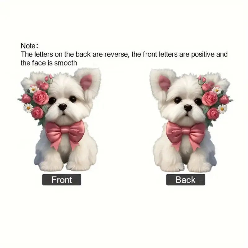 Acrylic cartoon decorative pendant for car interior in colour style 1 showing clear plastic hanging loop