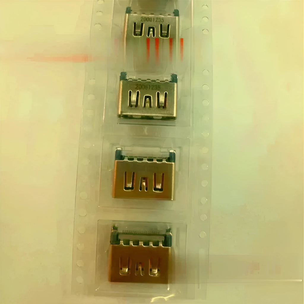 Silver HDMI interface host socket connector for gaming console and computer repair