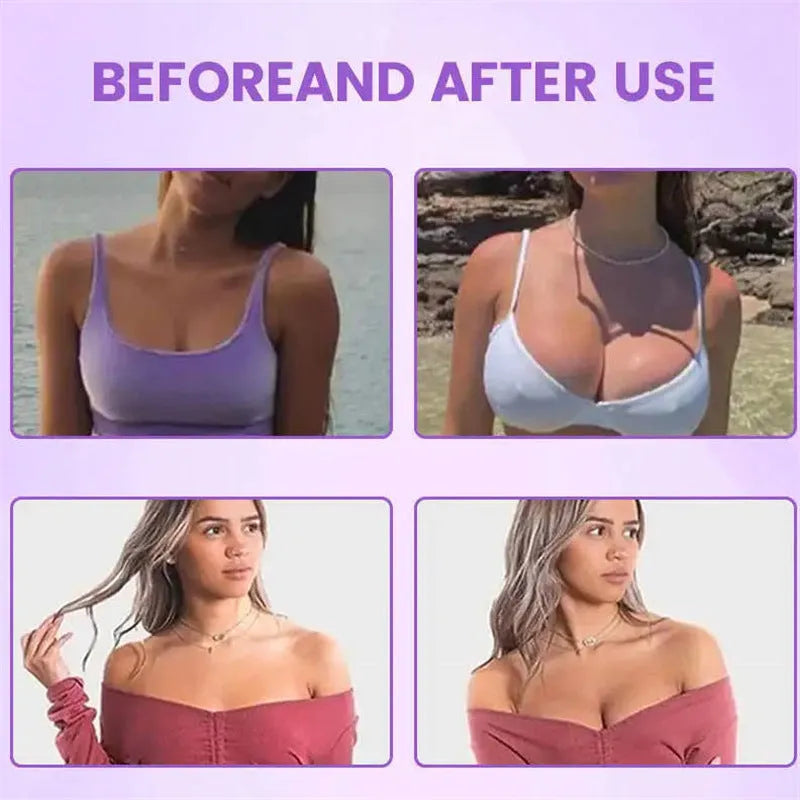 Pair of body tightening breast enhancement mask patches for temporary shaping