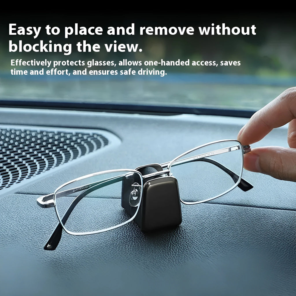 Zinc alloy and leather car dashboard sunglasses clip holder in four colours