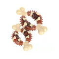 Natural rubber bone-shaped dog chew toy for teeth grinding in two size options